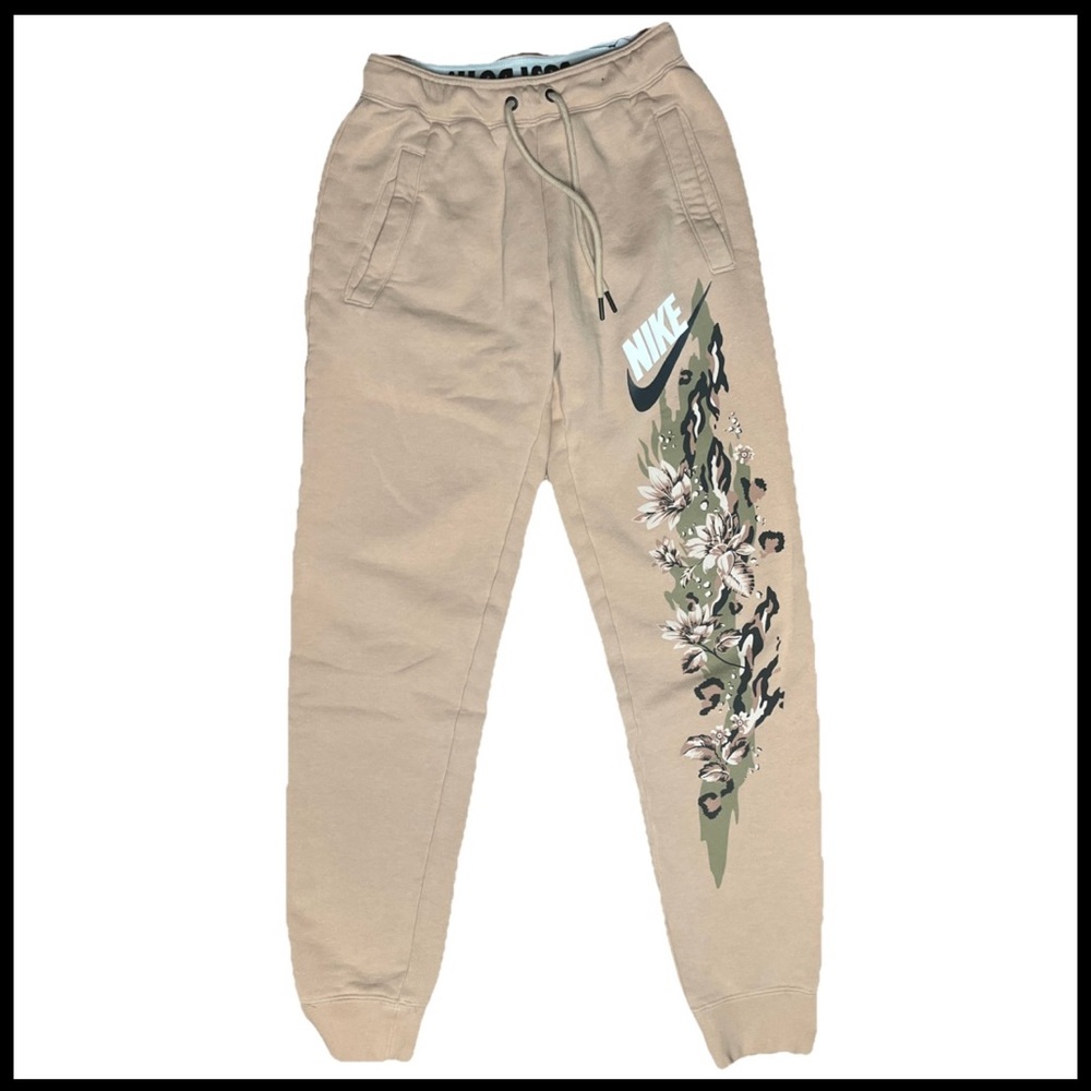 Nike Joggers Womens Sweatpants The Force is Female Floral Khaki XS